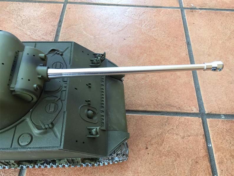 Mato Metal Upgrade Tank Barrel For Heng Long 1:16 Sherman Firefly - Compatible With 3898-1 M4A3 RC Tank