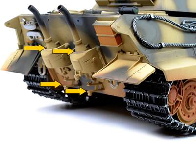 Mato Metal Exhaust Set For 1/16 King Tiger RC Tank MT259