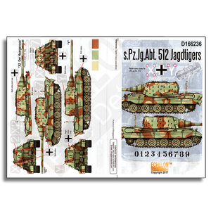 Echelon 1/16 German s.Pz.Jg.Abt. 512 Jagdtigers Decal Set Waterslide D166236