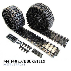 M4 Sherman T49 w/Duckbills Metal Track Set For Heng Long & Mato 1/16 RC Tank MT150T