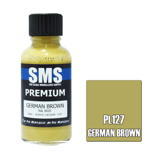 SMS German Brown GELBBRAUN RAL 8020 30ML PL127 Premium Lacquer Airbrush Paint - The Scale Modellers Supply