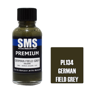 SMS German Field Grey 30ML PL134 Premium Acrylic Lacquer Paint Airbrush Ready Feldgrau RAL 6006