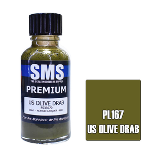 SMS US Olive Drab 30ML PL167 Premium Lacquer Paint FS33070