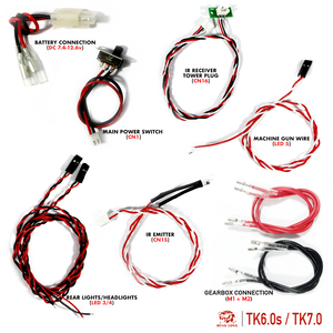 Heng Long TK6.0/S TK7.0 Version Cable Wiring Kit For 1/16 RC Tanks