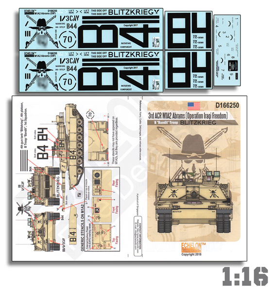 Echelon 1/16 3rd ACR M1A2 Abrams (Operation Iraqi Freedom) Decals D166250