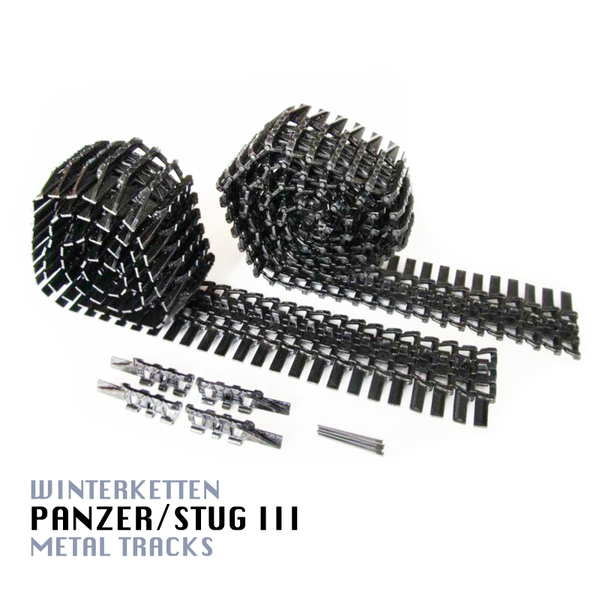 Panzer/Stug III Winterketten Metal Track Set For Heng Long 1/16 RC Tank - Closed Pin MT062