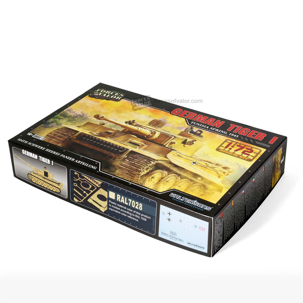 Forces Of Valor 1/72 Scale German Tiger I (Early Production) - Tunesia, Spring 1943 Model Kit  FOV-873001A