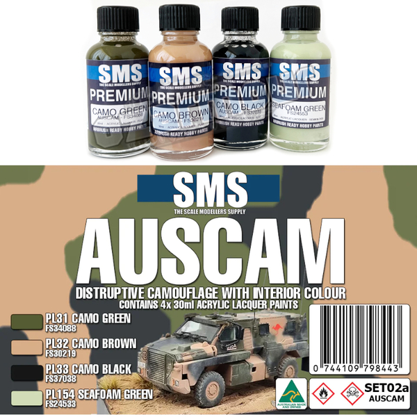 SMS Paints AUSCAM Colour Set DISRUPTIVE CAMO + INTERIORS set02a