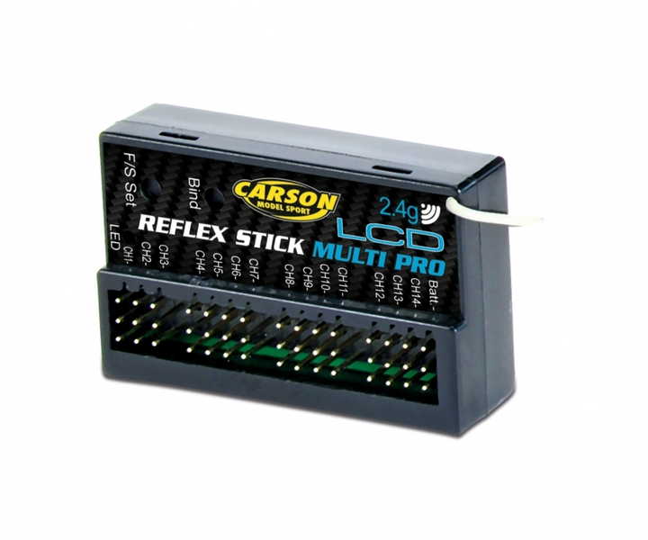 Carson FS Reflex Stick Multi Pro LCD 2.4G 14CH Radio Transmitter w/Receiver 500501004