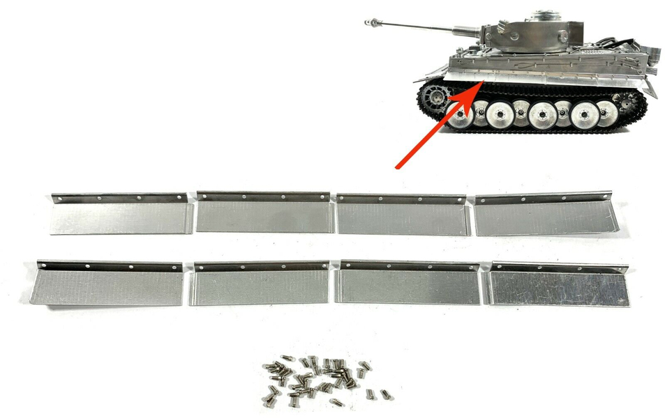 MATO Metal Upper Hull Side Skirts For 1/16 German Tiger 1 RC Tank MT265